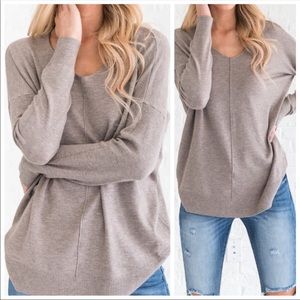 Super soft tunic-styled Mocha sweater
